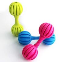 Dog Chew Toy Tpr Linear Barbell Dumbbell Sounding Educational Pet Toy 1PC geltona