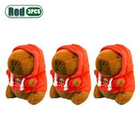 1-20Pcs Hoodie Wearing Capybara Plush Keychain Backpack Decor Cute Animal Doll Christmas Stocking Stuffer Gift Idea red
