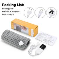 60x30CM Electric Heating Pad for Back and Leg 10 Heat Levels Temperature Control Hot Compress Fast Heating Mat Pet Warming Mat UK Plug 220V gray