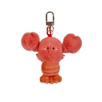 8-10cm Cute Seafood Plush Keychains Lobster Abalone Clam Turbot Sea Urchin Mini Bag Charms Kawaii Stuffed Toy Gift For Girl Boy red