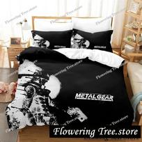 Game Metal Gear Solid Solid Snake Bedding Set Single Twin Full Queen King Size Bed Set Adult Kid Bedroom Duvetcover Sets Anime EU Single 135*200cm/53x79in 3pcs