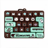 Animal Printed Mini Keyboard Fidget Toy Cute Kawaii Style with Lanyard Stress Relief Toy for College Students