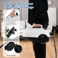 COSTWAY 2000W Steam Cleaner, 5 Bar, 19 Accessories, 1.8 L Tank, Swivel Wheels, 160 C, 35-Minute Runtime - White