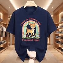 Whimsy And Feminist Rage T Shirt Trendy Unisexs T Rights Girl Unisex Empowerunisext Graphic T Shirts Causal Short Sleeve Tees Tops 4XL blue