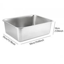 Stainless steel cat litter box pet bathing basin 50*35*10cm gray