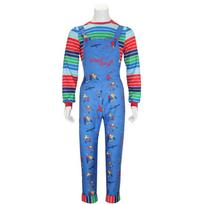 Halloween Adult Terror Costume Movie Chucky Child Play Cosplay Costume Women Print Ghost Dress Top Outfit Carnival Party Clothes L juoda