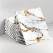 Lipnios vandeniui atsparios marmuro plytelių sienų lipdukai nuomojamo kambario renovacijai 30x30cm Single Sheet (Self-Adhesive)