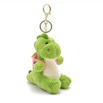 Mielas žalias dinozauras pliušinis raktų pakabukas Minkštas kimštas gyvūnas žaislas Krepšio pakabukas Raktų pakabukas Kawaii lėlė Dovana mergaitėms berniukams moterims beige