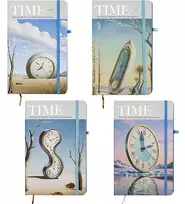 Užrašų knyga TIME Notes, Centrum, A5, 80 lapų, 77gsm, linija, kietu viršeliu, su skirtuku ir gumele