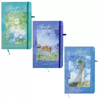 Užrašų knyga CLAUDE MONET , Centrum, A5, 80 lapų, 77gsm, linija, kietu viršeliu, su skirtuku ir gumele