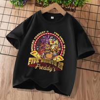 Animaciniai Five Nights At Freddys Vaikų Marškinėliai FNAF Grafinis Marškinėlis Vaikų Laisvalaikio Sportiniai Viršutiniai Drabužiai Trumpomis Rankovėmis Vaikų Drabužiai 120cm brown