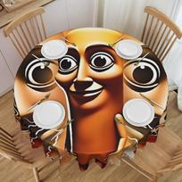 TUNG TUNG TUNG SAHUR FUNK Italian Brainrot Tablecloth Round Oilproof Funny Meme Table Cover Cloth for Kitchen 60 inch 70inch(178cm) white