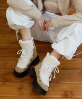 Cesti Urban Cozy Fur Worker Boots (Beige) Beige/245 gray