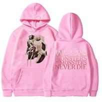 Lady Gaga The Mayhem Ball Tour Vintage Hoodies Little Monsters Gothic Hip Hop Trend Sweatshirt Men's Tracksuit 3XL pink