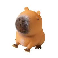 Kid Cute Capybara Relax Squeeze Toy Durable Tpr Material Animal Anti Stress Relief Funny Creative Fidget Decompression Pinch Toy 5x6cm brown