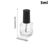 5/10/12/15Ml Empty Clear Glass Nail Polish Bottles With Brush Cap Refillable Containers For Nail Art Lip Golss Liquid Sample 5ML black