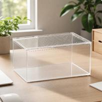 Acrylic Terrarium Space-Efficient Creeping Pet Enclosure Low Maintenance gray