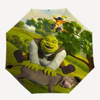 Shrek Theme Automatic Umbrella, Lightweight & Portable, 8 Rib, Perfect for Outdoor Travel, Birthdays, Christmas, Gifts. Three-fold umbrella