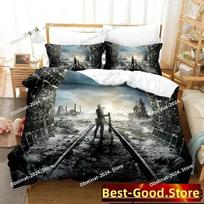 3D Game Metro Exodus Bedding Set Printed single Comforter Quilt Bed Cover Duvet Cover Pillow Case 3 Pieces Sets Kids Adult Size EU Single 135*200cm/53x79in 3pcs