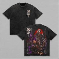 Bleach Yoruichi Shihoin T-shirt Kisuke Urahara Vintage Washed Oversized T Shirt Men Women Clothing Short Sleeve Cotton Tees Tops XL black