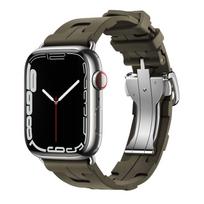 Kilim Vienos kilpos silikoninė apyrankė Apple Watch juosta 44mm 40mm 49mm 45mm 46mm apyrankė iwatch serija 9 6 se 3 7 8 ultra 2 10 11 38 40 41mm S10-42mm black