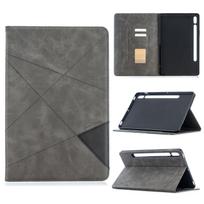 Dėklas Samsung Galaxy Tab S7 11 colių (2020 m) (SM-T870/T875/T876) Verslo Premium PU Odos Folio Dėklas su Keliais Žiūrėjimo Kampais Kortelių Kišenė Samsung Tab S7 11'' 2020 pilka