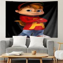 Alvin and the Chipmunks Print Tapestry, Backdrop, Easy Setup, Ideal for Bedroom, Office & Living Room, with Aesthetic Wall Hanging Decor. 150cmx200cm