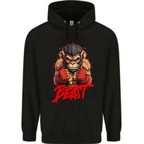 Muay Thai Beast MMA Martial Arts Boxing Childrens KidsHoodie L black