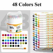 12 Or 48Pcs/Box Silky Smooth Crayon Set Twist-Up Crayons Crayons Travel Art Supplies School Home Art Supplies 48 colors