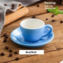 1 rinkinys 75 ml spalvoto keramikos kavos puodelio rinkinys Espresso puodeliai Porcelianinis popietės arbatos puodelis Pusryčių pieno puodelis Mieli keramikos puodeliai Gėrimų indai 75ml mėlyna