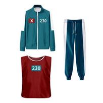 Calamari Games Cosplay kostiumas Trijų dalių rinkinys Džemperis Sportinis kostiumas Švarkas Liemenė Kelnės Unisex Džemperiai Sportinis kostiumas Suaugusiems Vaikams L U blue