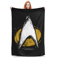 Super Soft Stars Treks Icon Throw Blanket Premium Fleece Flannel Lightweight  Bed Blanket Cozy Plush Blankets All Season Use 30x40in black