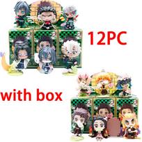Anime Demon Slayer Tanjiro Kamado And Nezuko Blind Box PVC Figure Creative Cartoon Model Statue Christmas Birthday Surprise Gift beige