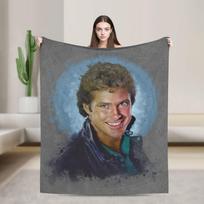 David Hasselhoff itin minkštos antklodės Kempingo pliušinis pledas Naujoviškas sofos, fotelio flanelinis pledas Sofos lovos uždangalas 30x40in brown