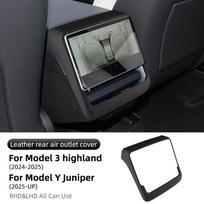 for Tesla Model Y Juniper Launch 2025-Up Model 3 Highland 2024 Leather Rear Screen Frame Protective ABS Cover Car Accessories For M3 Highland juoda