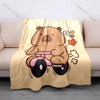 17 Stilių Kapibaros Animacinio Spaudinio Antklodė Minkšta Pūkuota Mesti Antklodė Vaikams Suaugusiems Sofa Lova Kelioninė Antklodė Dangalas Nuostabi Dovana 75x90cm beige