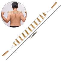 Wooden Massage Roller Therapy Body Massager Foot Face Shoulder Neck Hand Push Roller Massager Body Shaping Massage Tool beige