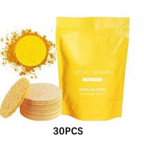 30/40PCS Turmeric Kojic Acid Cleansing Pad Pore Cleanser Makeup Remover Exfoliator Oil Control Brightening Smooth Facial Washing beige