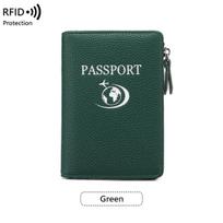 Lychee Pattern RFID Passport Holder & Multi-functional Travel Document Bag žalia