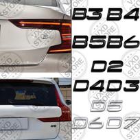 3D raidės D2 D3 D4 D5 D6 D7 D8 B3 B4 B5 B6 Emblema METALINĖ Galinės bagažinės automobilio ženklelis lipdukas Volvo xc90 xc60 xc70 xc40 s60 s70 s90 C30 IV2 D4 matinė juoda spalva