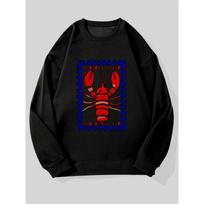 Men's Casual Round-Neck Sweatshirt With Lobster Pattern. L balta