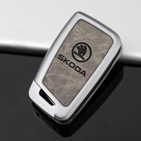 Automobilio atlenkiamo pultelio dėklas Dangtelis Apsauginis Korpusas Maišelis Skoda Octavia A5 A7 Fabia Superb Kodiaq Karoq Raktų pakabuko Aksesuarai gray