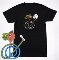 Horror Richard Scarry Lowly Worm Shirt Creepy Kids Book Character Parody Tee 140 black