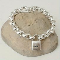 Xiaomi Luxury Fashion Square Shaped Lock  Link Chain Padlock Charm Bracelet Fine Jewelry Link Chain Bracelets for Women beige