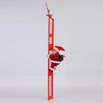Electric Climbing Santa with Music - Red Ladder Christmas Decoration Figurine red