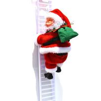 Electric Climbing Santa with Music - Red Ladder Christmas Decoration Figurine