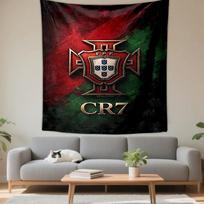 Portugal CR7 Federation Logo Red Green Patterned tapestry for bedroom and living room home decor sofas 75x90cm(29x35in) brown