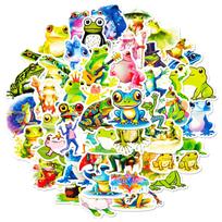 50 Frog Mix And Match Water Cup Notebook Suitcase Diy Decorative Sticker Waterproof Sticker yellow