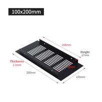 Oro angos grotelės Vėdinimo grotelės 150-400mm Aliuminio lydinys 100X200mm black