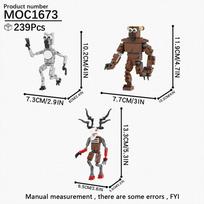 MOOXI Karštos 99 Naktys Miške Siaubo Žaidimas MOC Plytų Modelio Statybinių Blokų Rinkinys Suaugusiems Vaikams Žaislas PASIDARYK pats Diorama Surinkimo Dovana gray